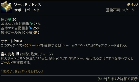 ワールドアトラスのステータス